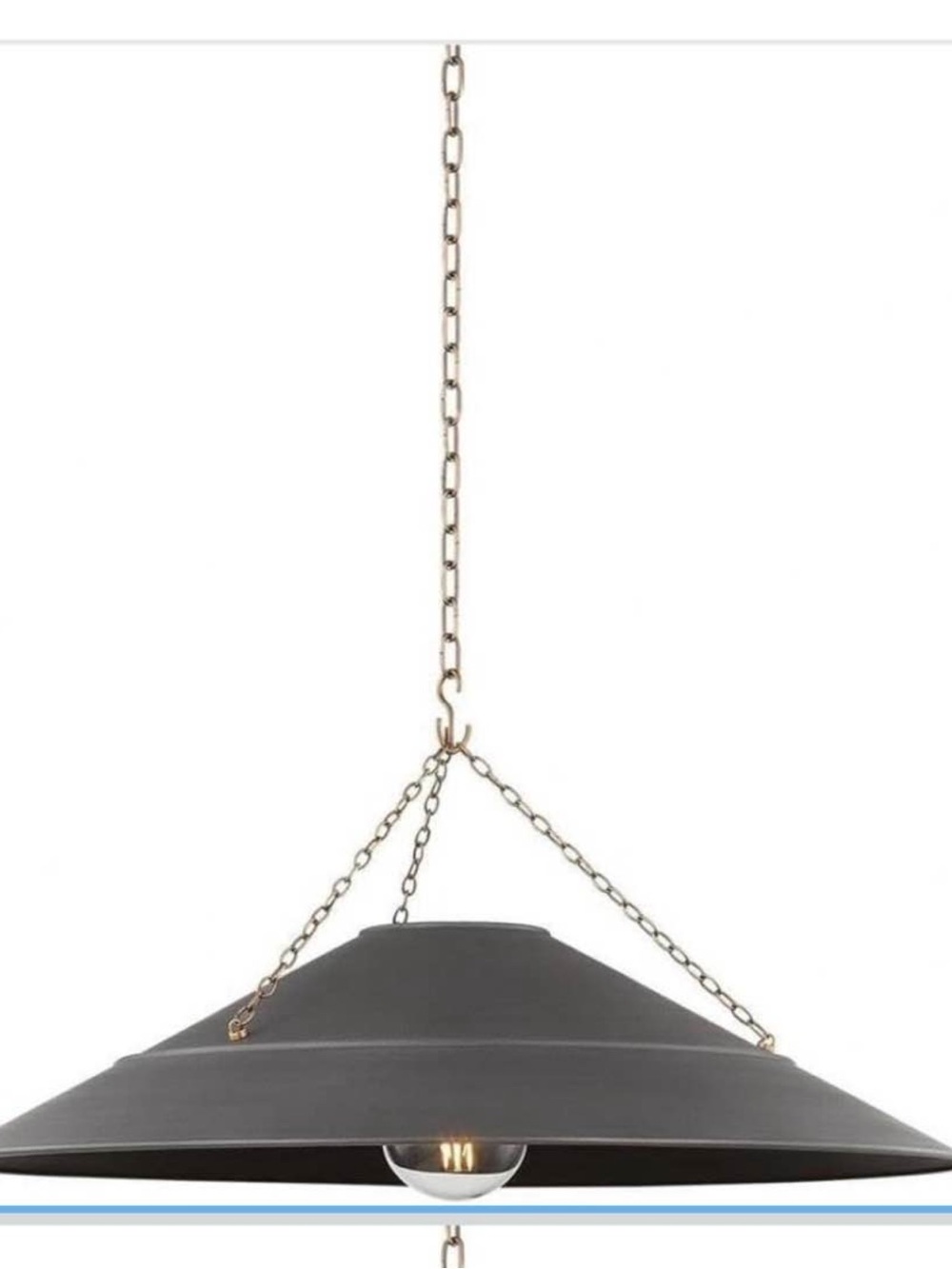 Matte Black Hanging Pendant Light with Chain - Brand